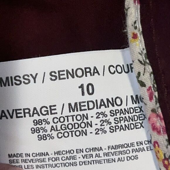 NINE WEST VINTAGE AMERICA Maroon Emma Aviator Pants-10 - Picture 8 of 8